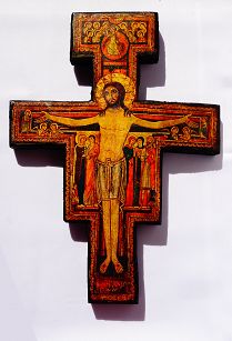 Ikona na drewnie - Krzyż San Damiano 40 cm