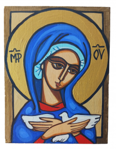 Ikona drewniana MB Niosąca Ducha św.