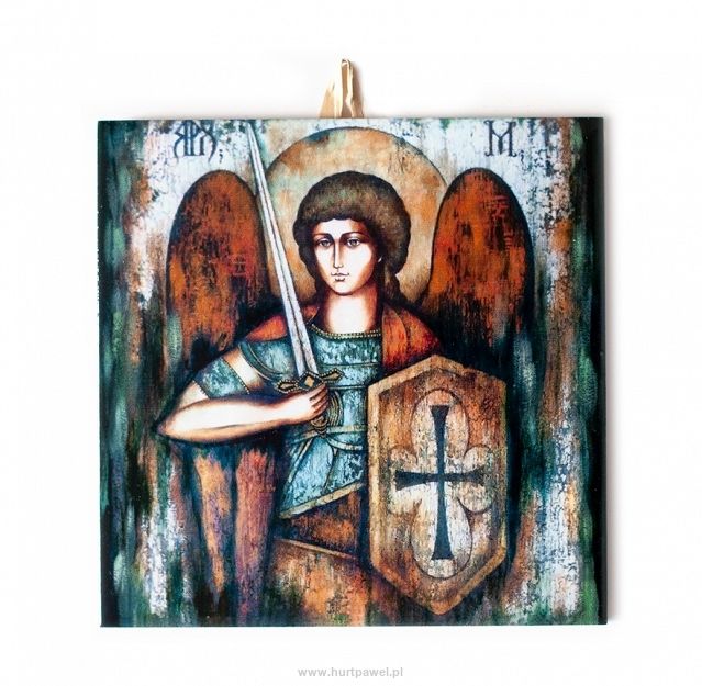 Ikona ceramiczna św. Michał 15x15 cm