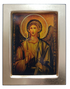 Ikona drewniana Aniele Boży Stróżu Mój 17 x 23 cm