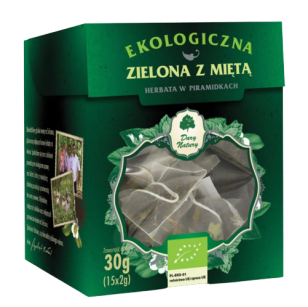 Herbata zielona z miętą w piramidkach EKO (15×2 G)