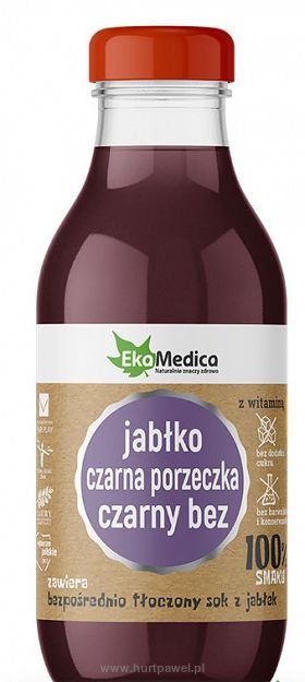 Sok jabłko czarna porzeczka czarny bez 300 ml suplement diety