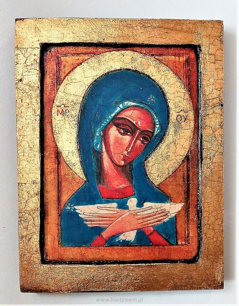 Ikona na drewnie - Matka Boża z Duchem Świętym