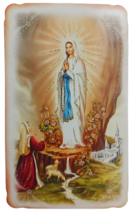 Obrazek z brokatem -  Matka Boża z Lourdes - 100 szt