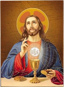Ikona Jezus Chrystus  Eucharystia  11x14 cm
