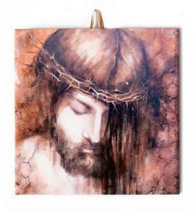 Ikona ceramiczna Pan Jezus 15x15 cm