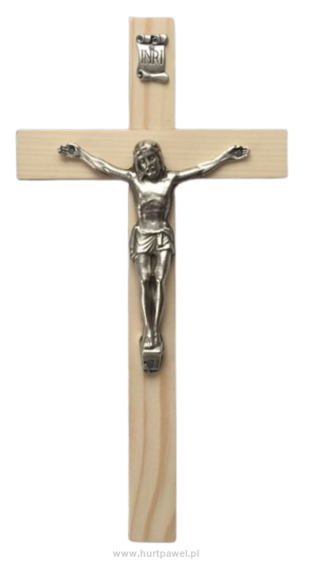 Krzyż drewniany z metalową pasyjką