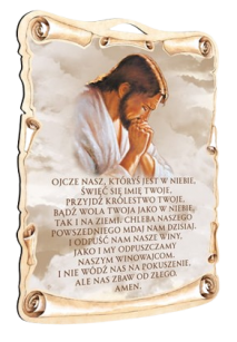 Obrazek na desce Jezus, modlitwa Ojcze Nasz