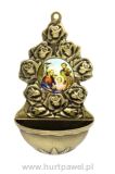 Kropielnica domowa - Święta Rodzina kolor złoty róże 12 cm