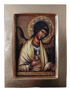 Ikona drewniana Aniele Boży Stróżu Mój 15 x 20 cm