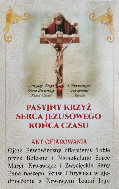 Pasyjny krzyż serca jezusowego końca czasu