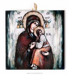 Ikona ceramiczna Matka Boża Nieustającej Pomocy 10x10 cm