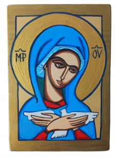 Ikona drewniana MB Niosąca Ducha św.