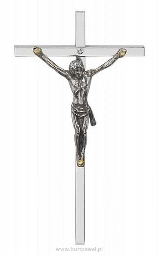 Krzyżyk- kolor srebrny 9,5cm