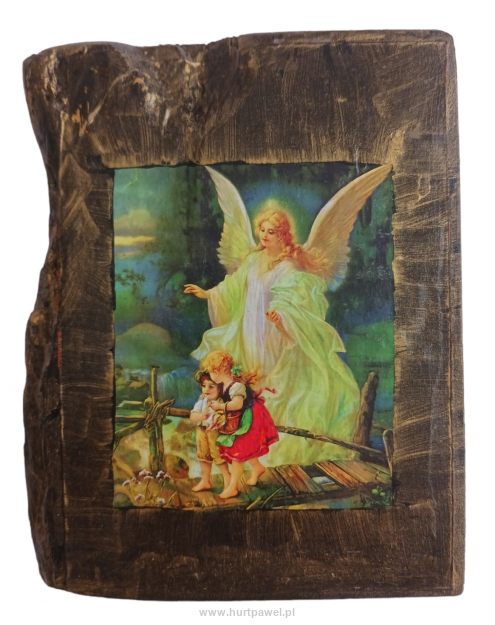 Ikona drewniana - Anioł stróż