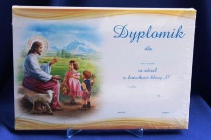 Dyplomik za udział w katechezie klasa "0" - Jezus z dziećmi