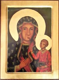 Ikona bizantyjska na drewnie - Matka Boża Częstochowska