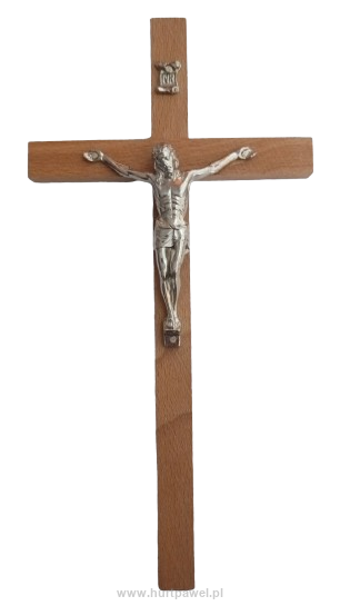 Krzyż drewniany wiszący 13,5x27 cm