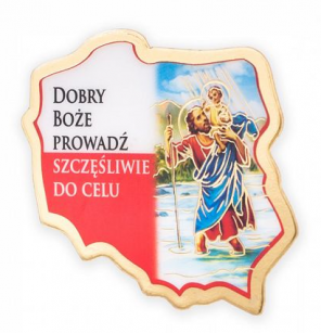 Naklejka Dobry Boże prowadź szczęśliwie do celu 3 szt zestaw