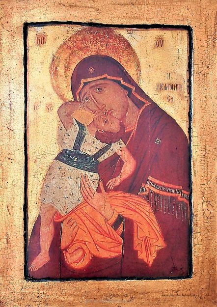 Ikona na drewnie - Matka Boża z Dzieciątkiem