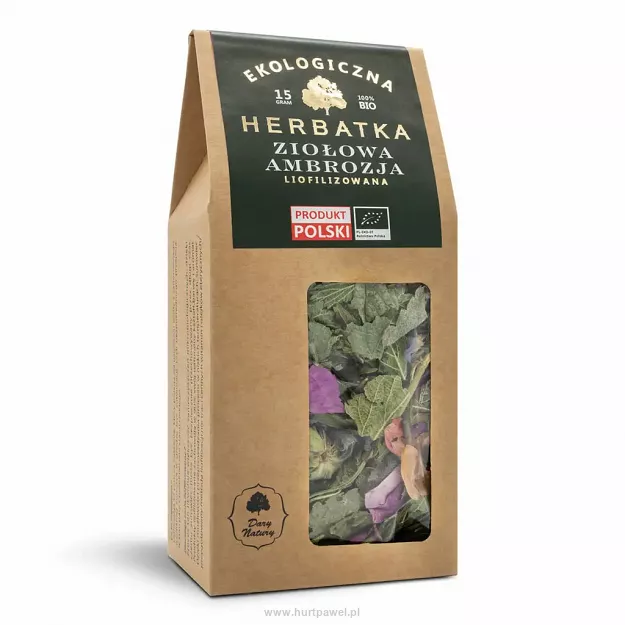 HERBATKA ZIOŁOWA AMBROZJA – LIOFILIZOWANA EKO (15 G)