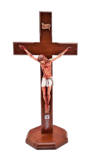Pasyjny Krzyż Serca Jezusowego - Krzyż końca czasu stojący (41cm)