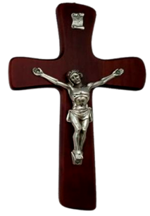 Krzyż drewniany ciemny brąz 20 cm 