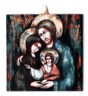 Ikona ceramiczna św. Rodzina 15x15 cm