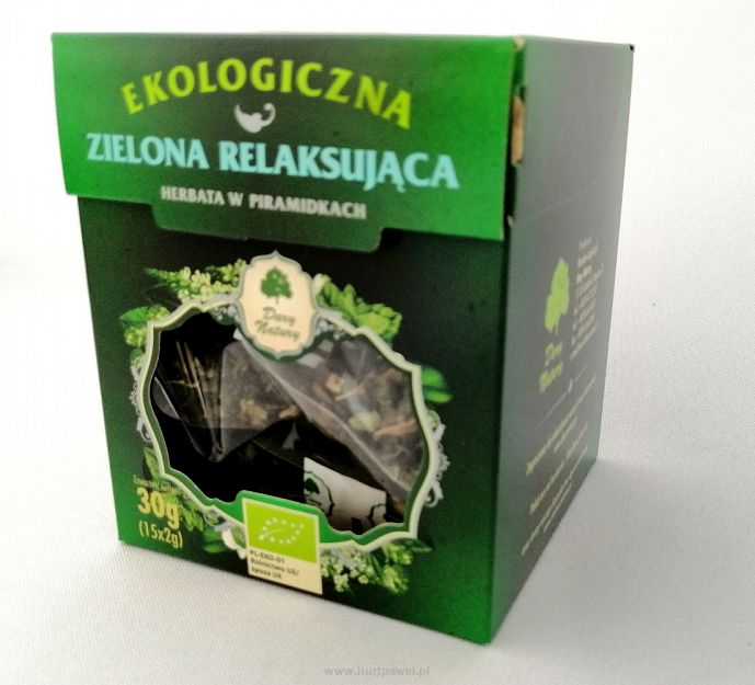 Herbata zielona relaksująca w piramidkach 30g